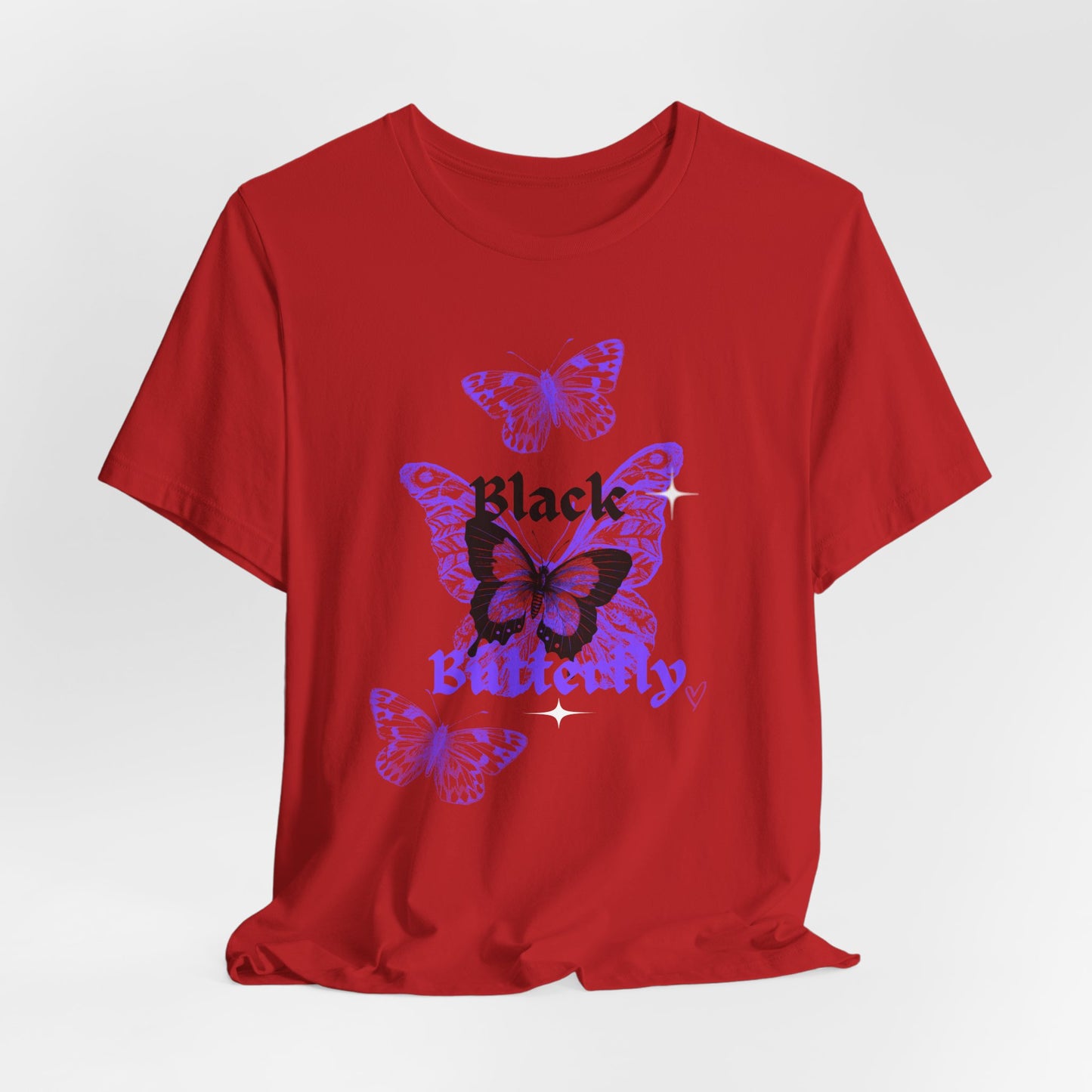 Black Butterfly Tee — Purple Vintage Butterfly Graphic Shirt