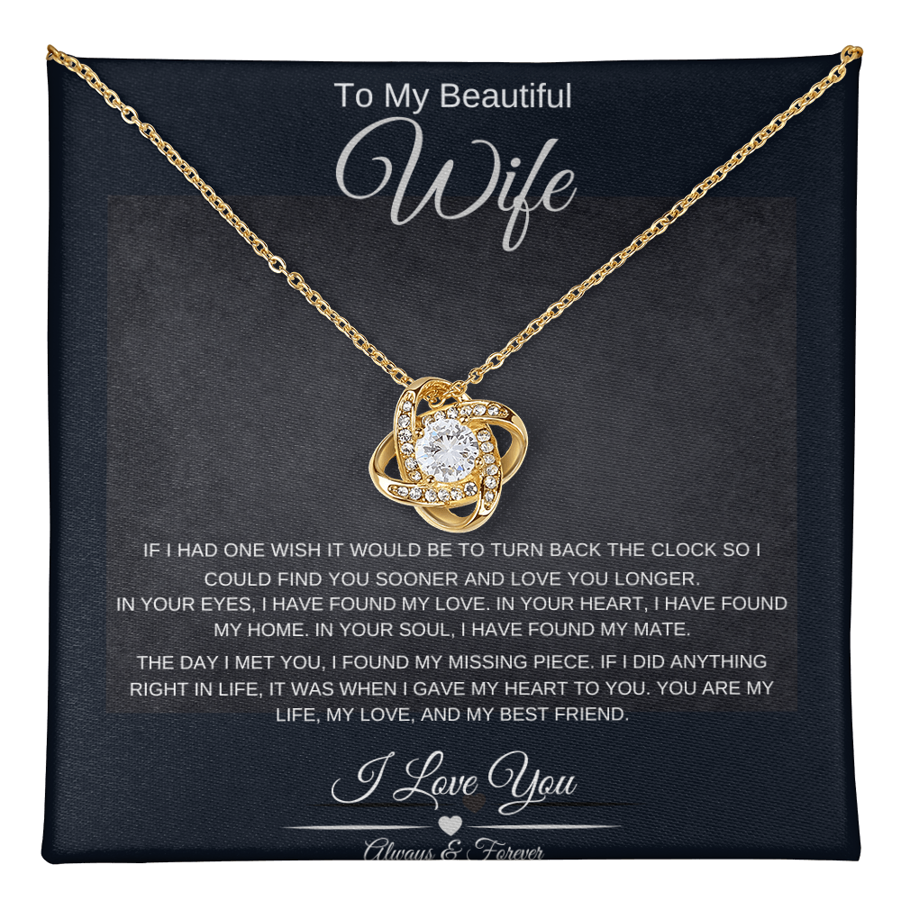 Beautiful Wife Always & Forever Love Knot Necklace