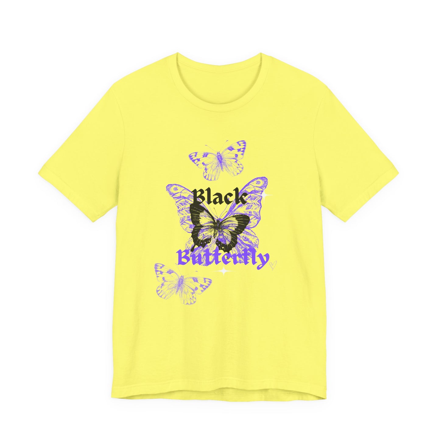 Black Butterfly Tee — Purple Vintage Butterfly Graphic Shirt