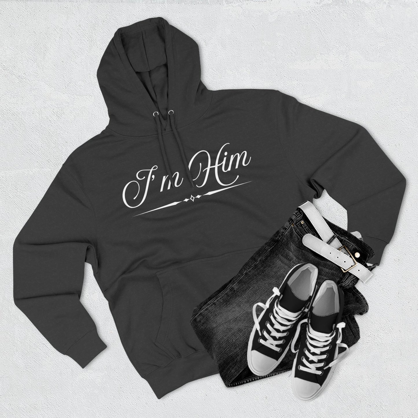 I'm Him Hoodie — Script Graphic Fleece Pullover