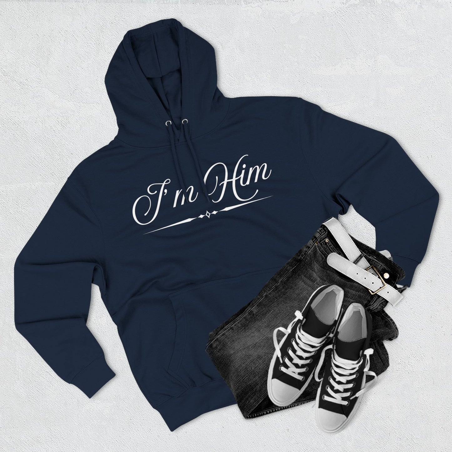 I'm Him Hoodie — Script Graphic Fleece Pullover