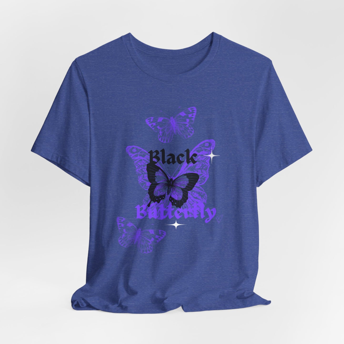 Black Butterfly Tee — Purple Vintage Butterfly Graphic Shirt