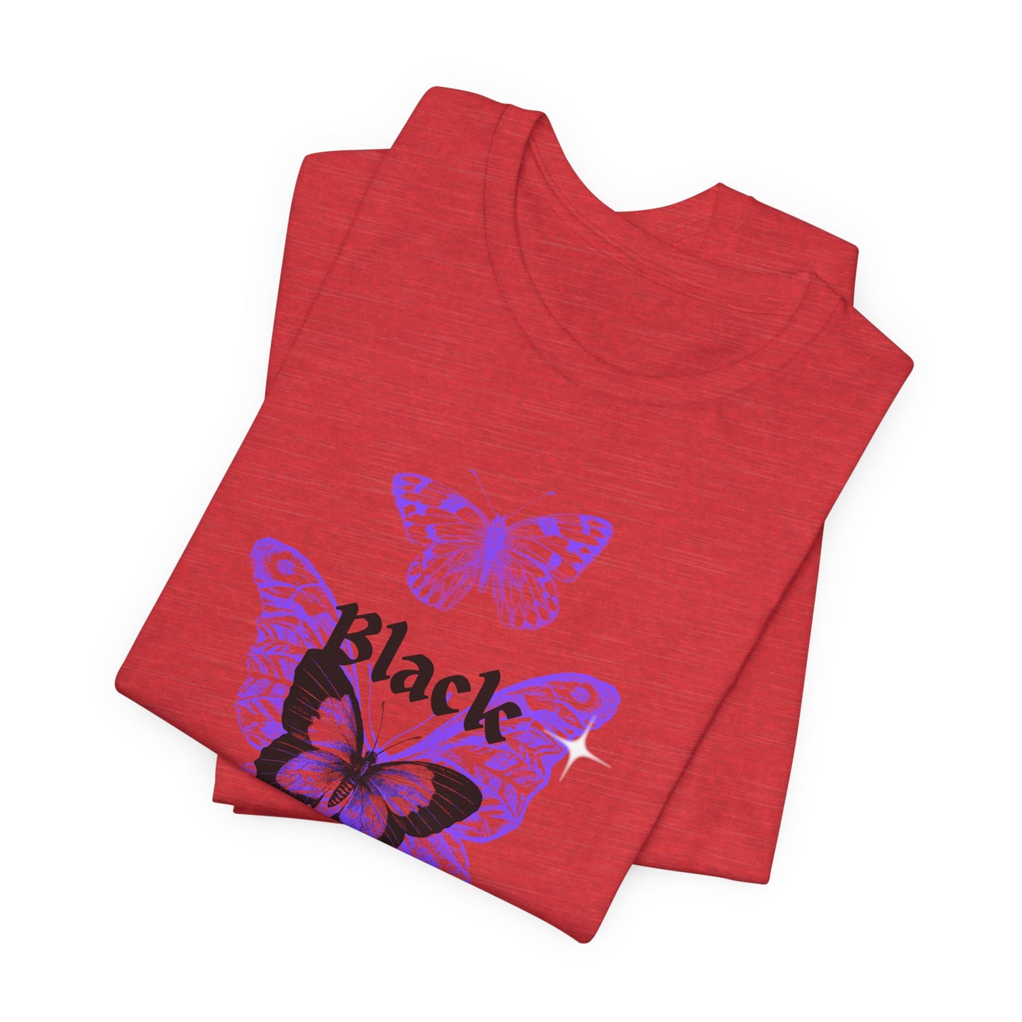 Black Butterfly Tee — Purple Vintage Butterfly Graphic Shirt