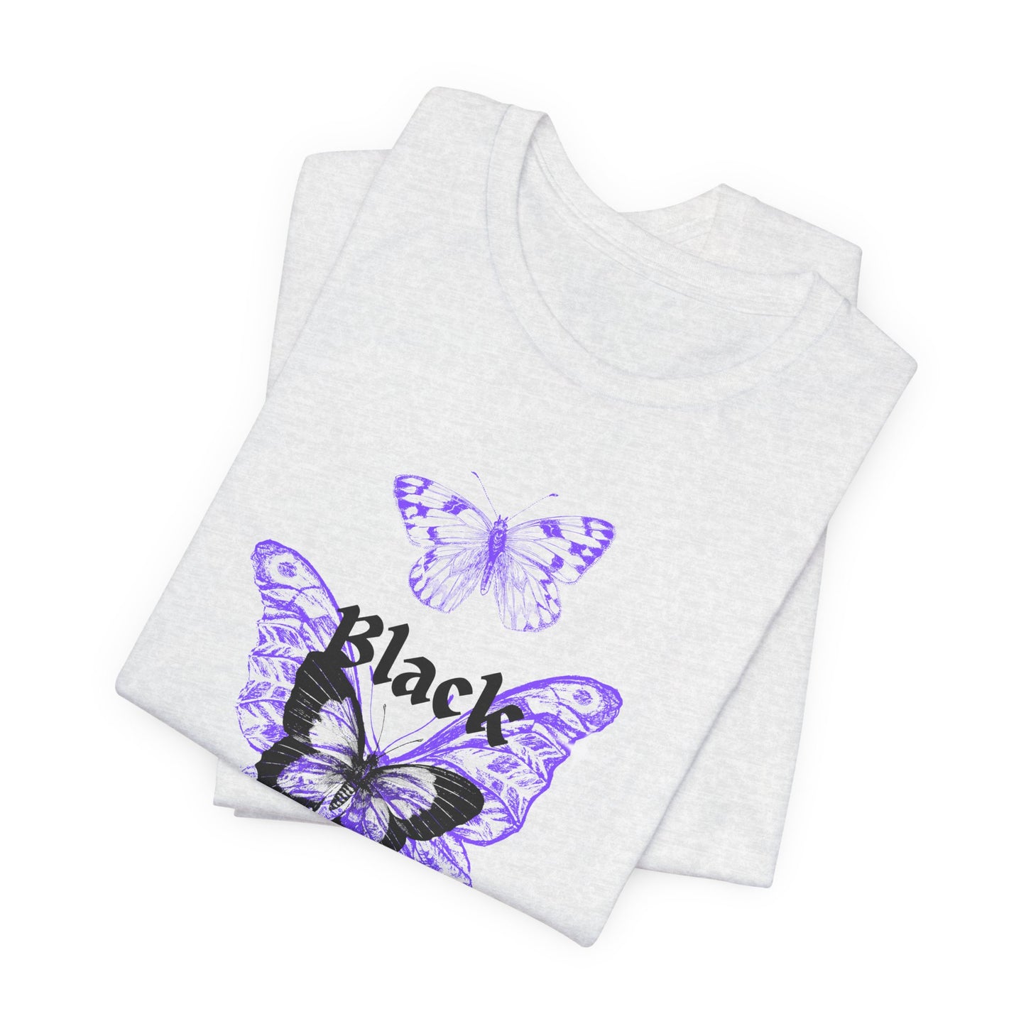 Black Butterfly Tee — Purple Vintage Butterfly Graphic Shirt