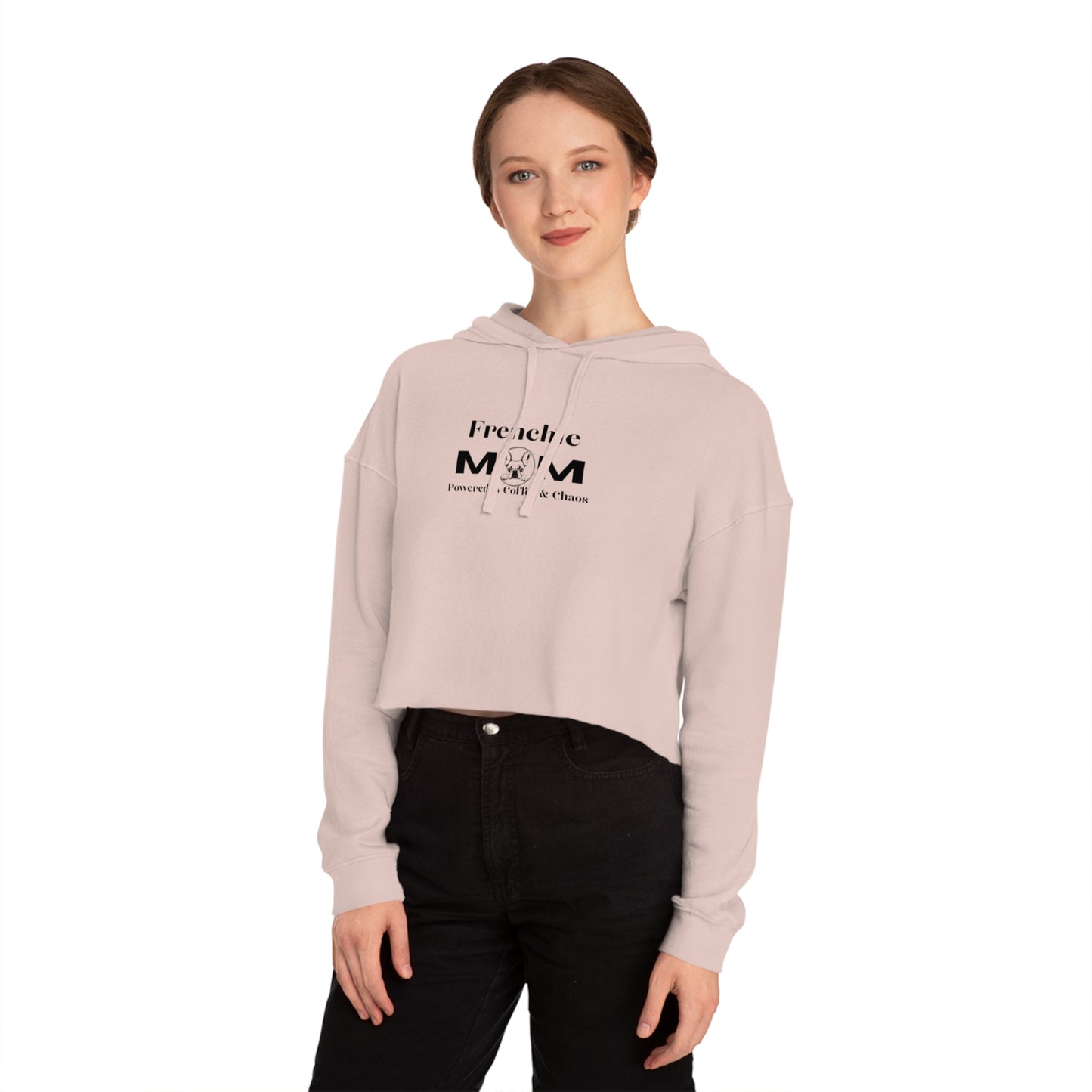 Frenchie Mom Cropped Hoodie — French Bulldog Mom Pullover