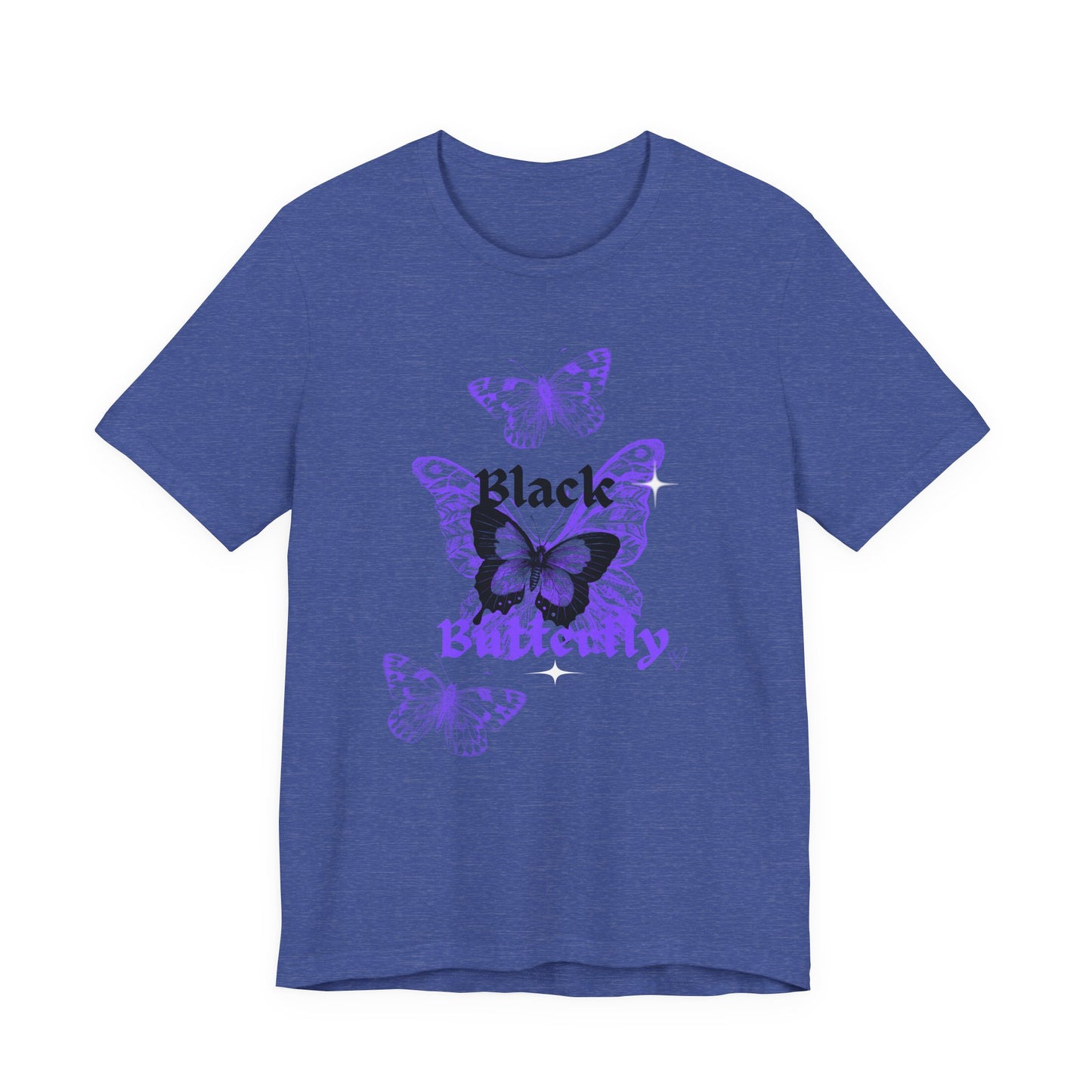 Black Butterfly Tee — Purple Vintage Butterfly Graphic Shirt
