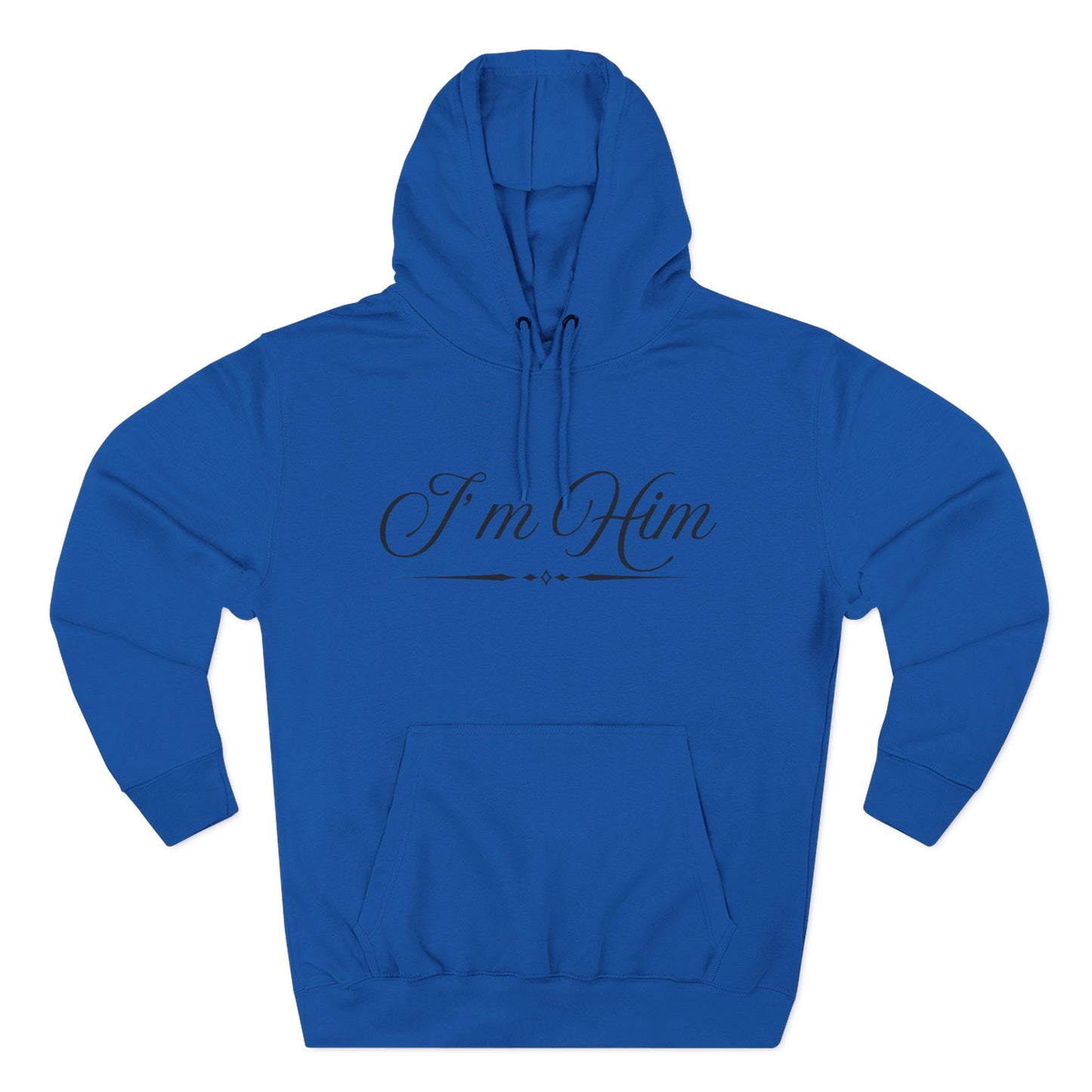 "I'm Him" Fleece Hoodie — Elegant Script Pullover for Confident Style