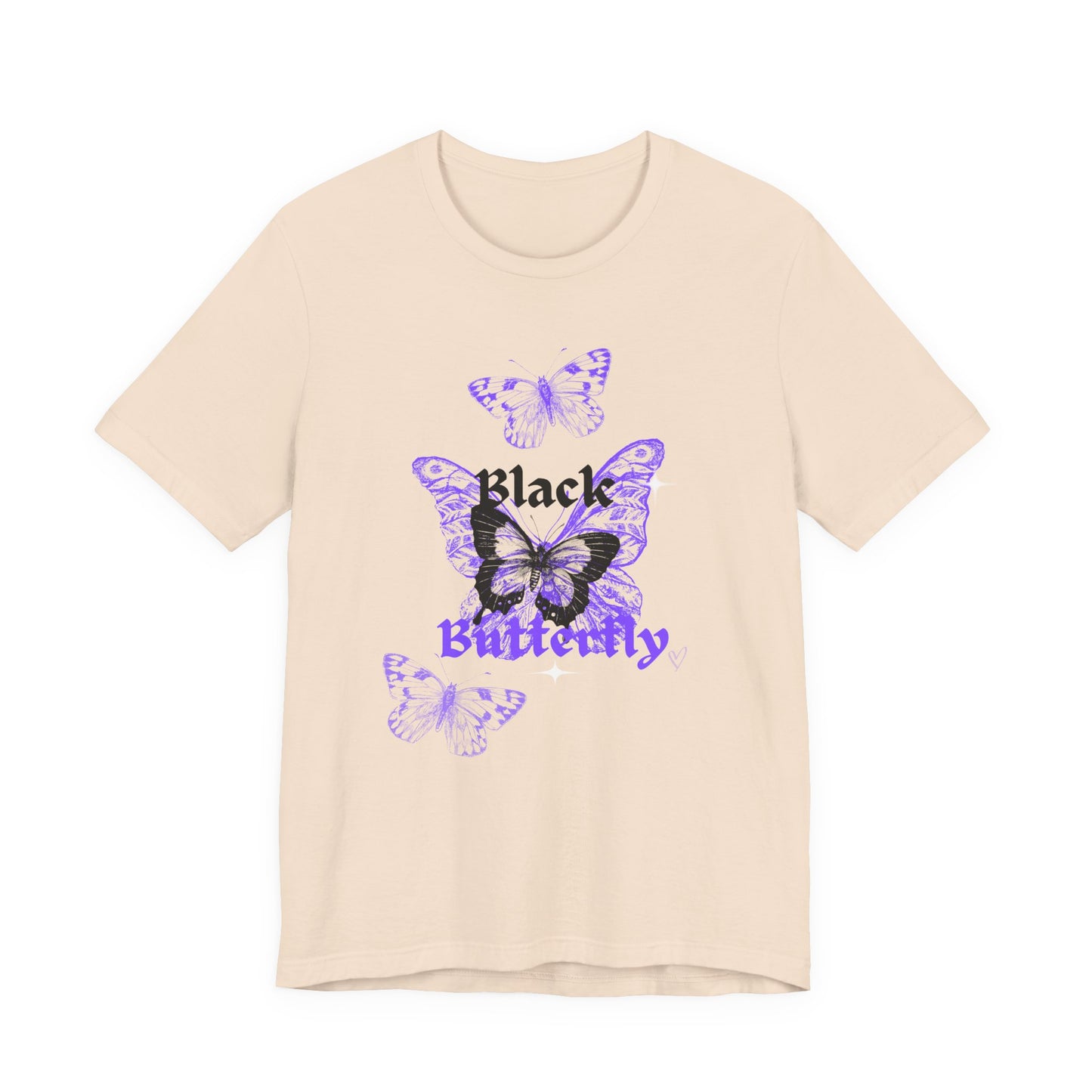 Black Butterfly Tee — Purple Vintage Butterfly Graphic Shirt