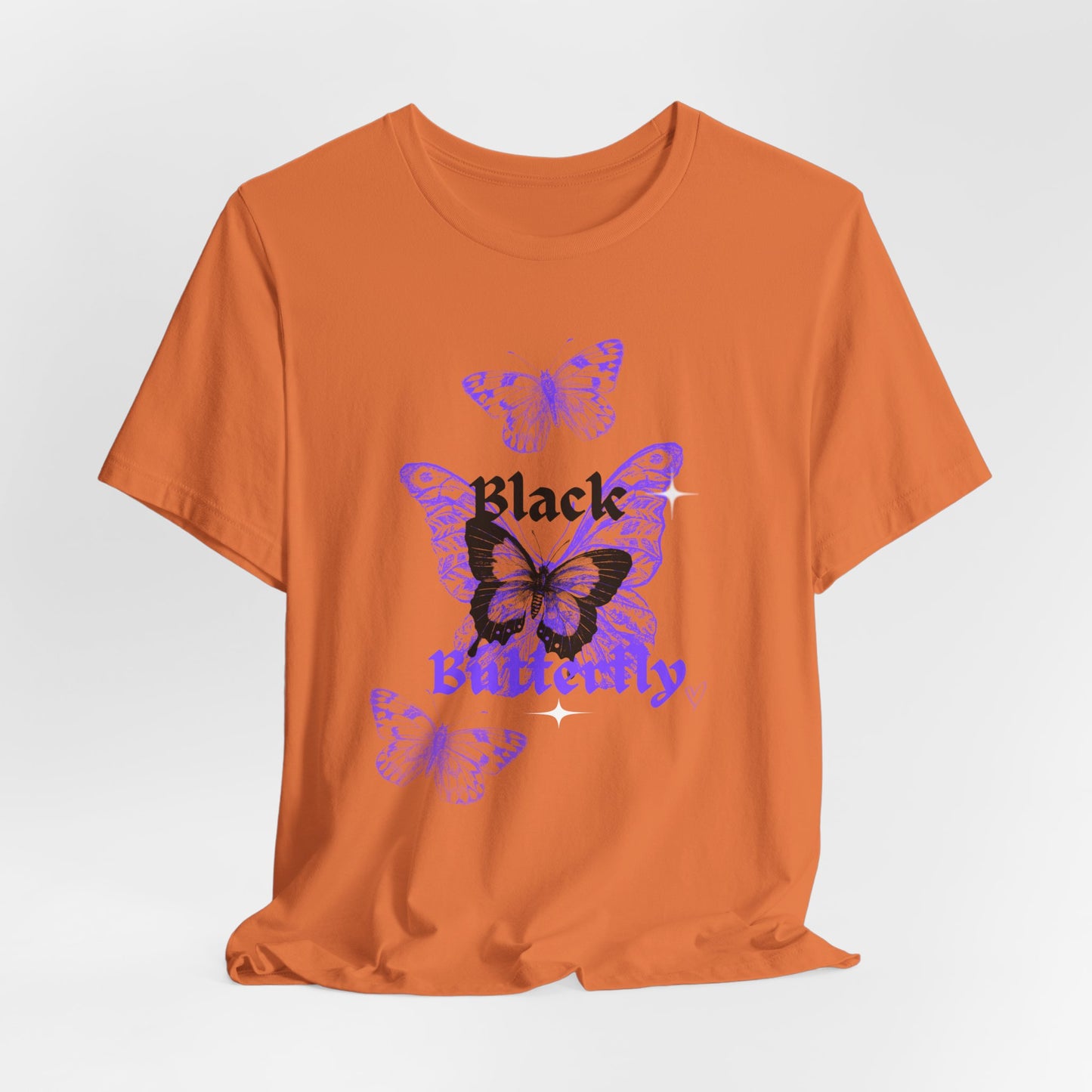 Black Butterfly Tee — Purple Vintage Butterfly Graphic Shirt