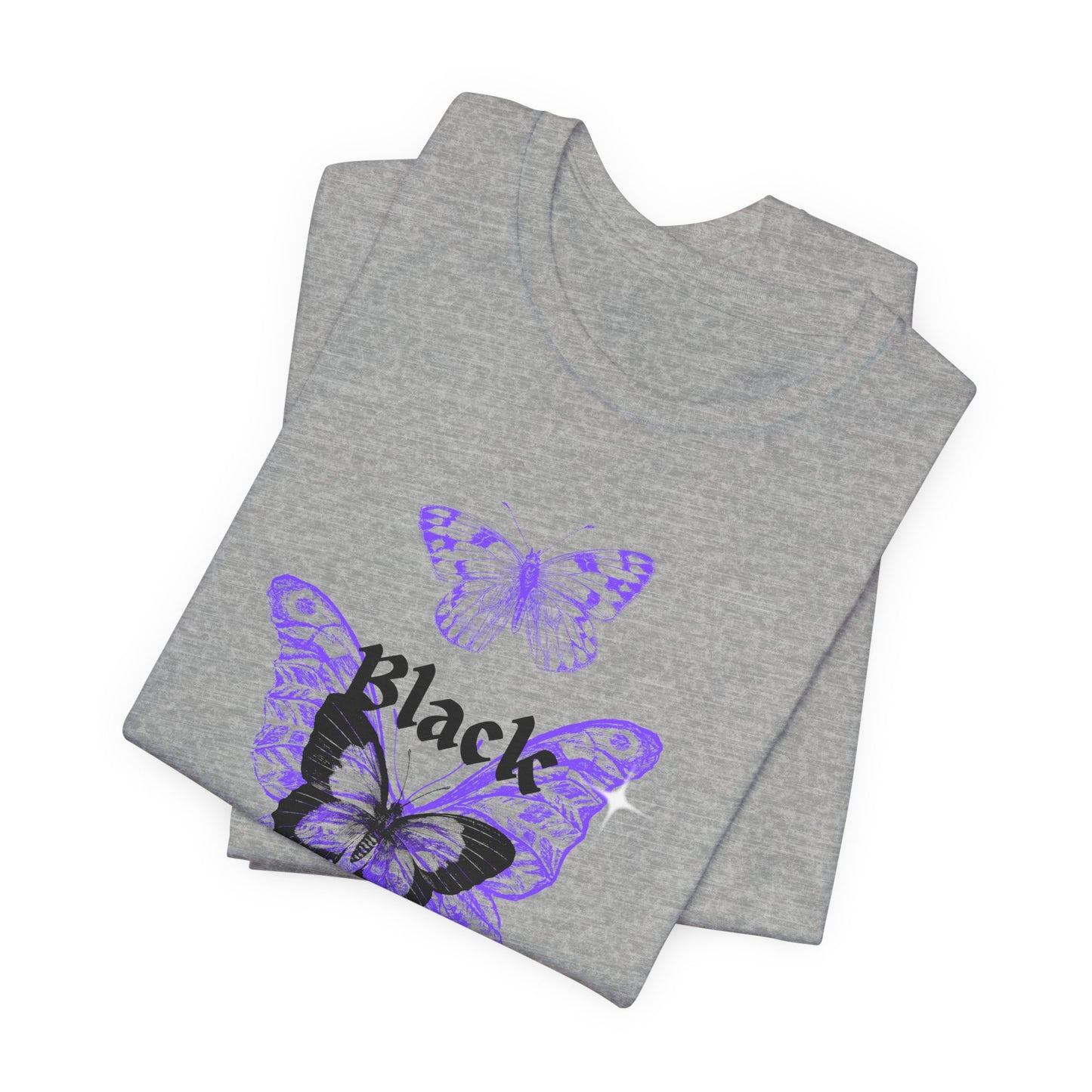 Black Butterfly Tee — Purple Vintage Butterfly Graphic Shirt
