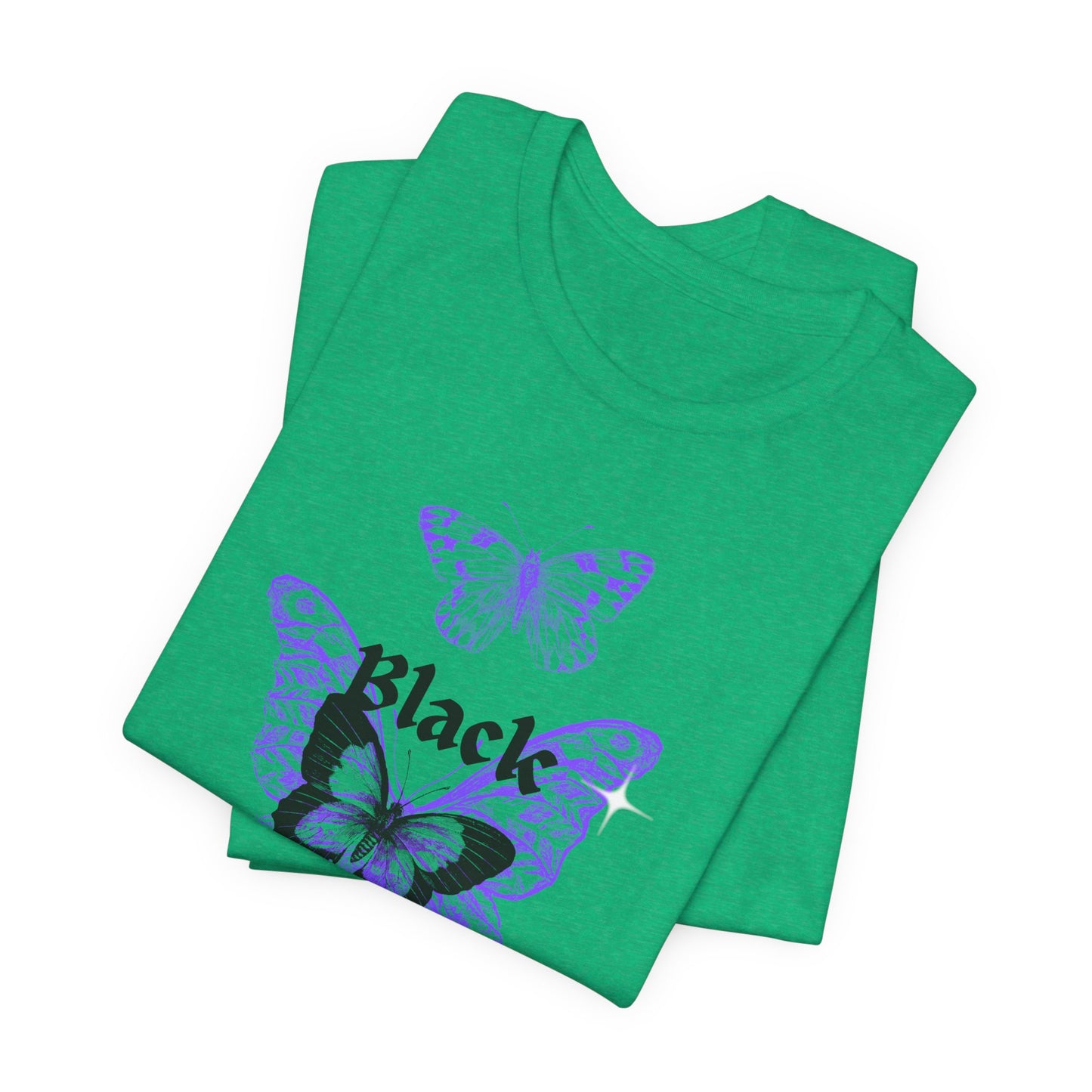 Black Butterfly Tee — Purple Vintage Butterfly Graphic Shirt