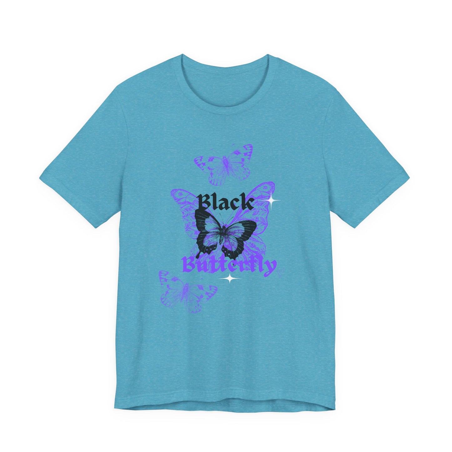 Black Butterfly Tee — Purple Vintage Butterfly Graphic Shirt