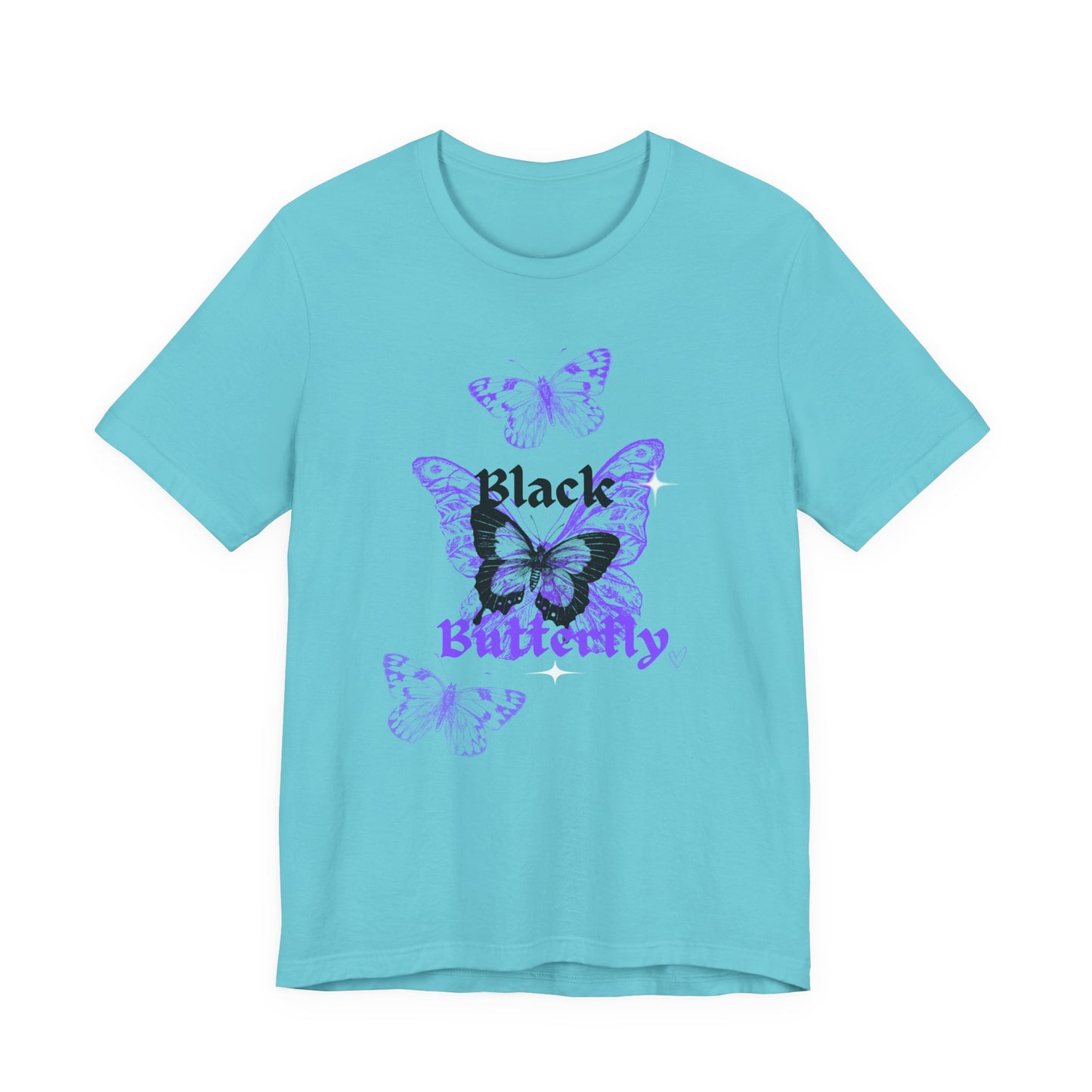 Black Butterfly Tee — Purple Vintage Butterfly Graphic Shirt