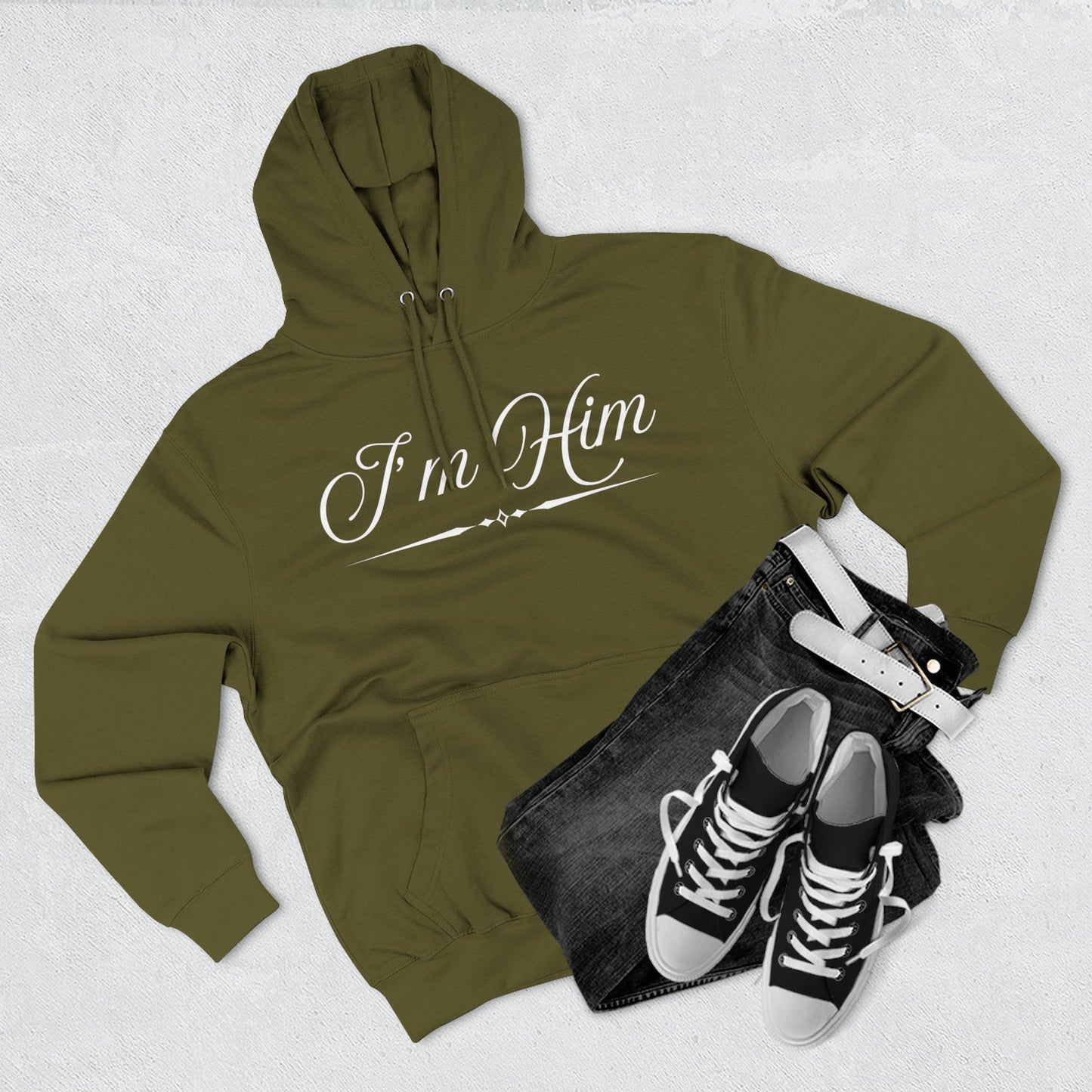 I'm Him Hoodie — Script Graphic Fleece Pullover