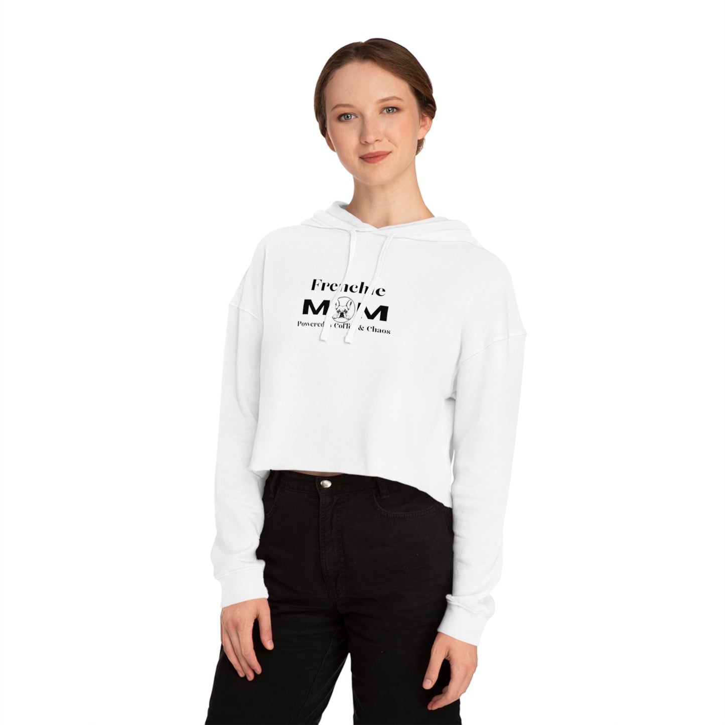 Frenchie Mom Cropped Hoodie — French Bulldog Mom Pullover