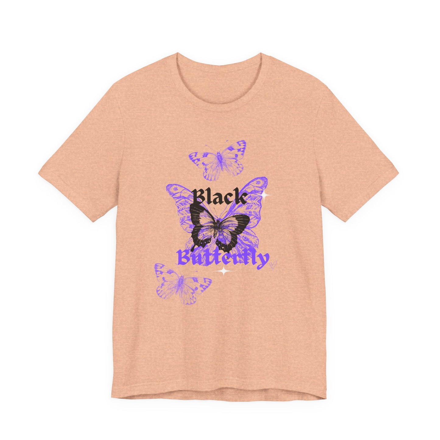 Black Butterfly Tee — Purple Vintage Butterfly Graphic Shirt