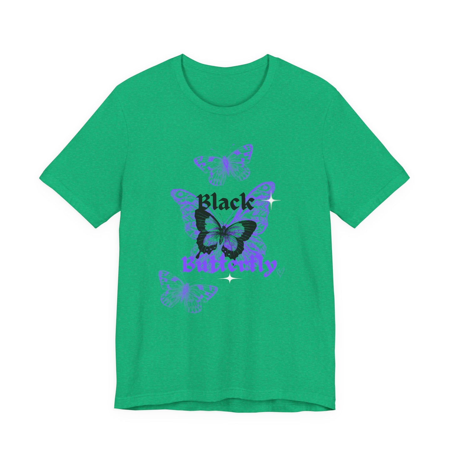 Black Butterfly Tee — Purple Vintage Butterfly Graphic Shirt