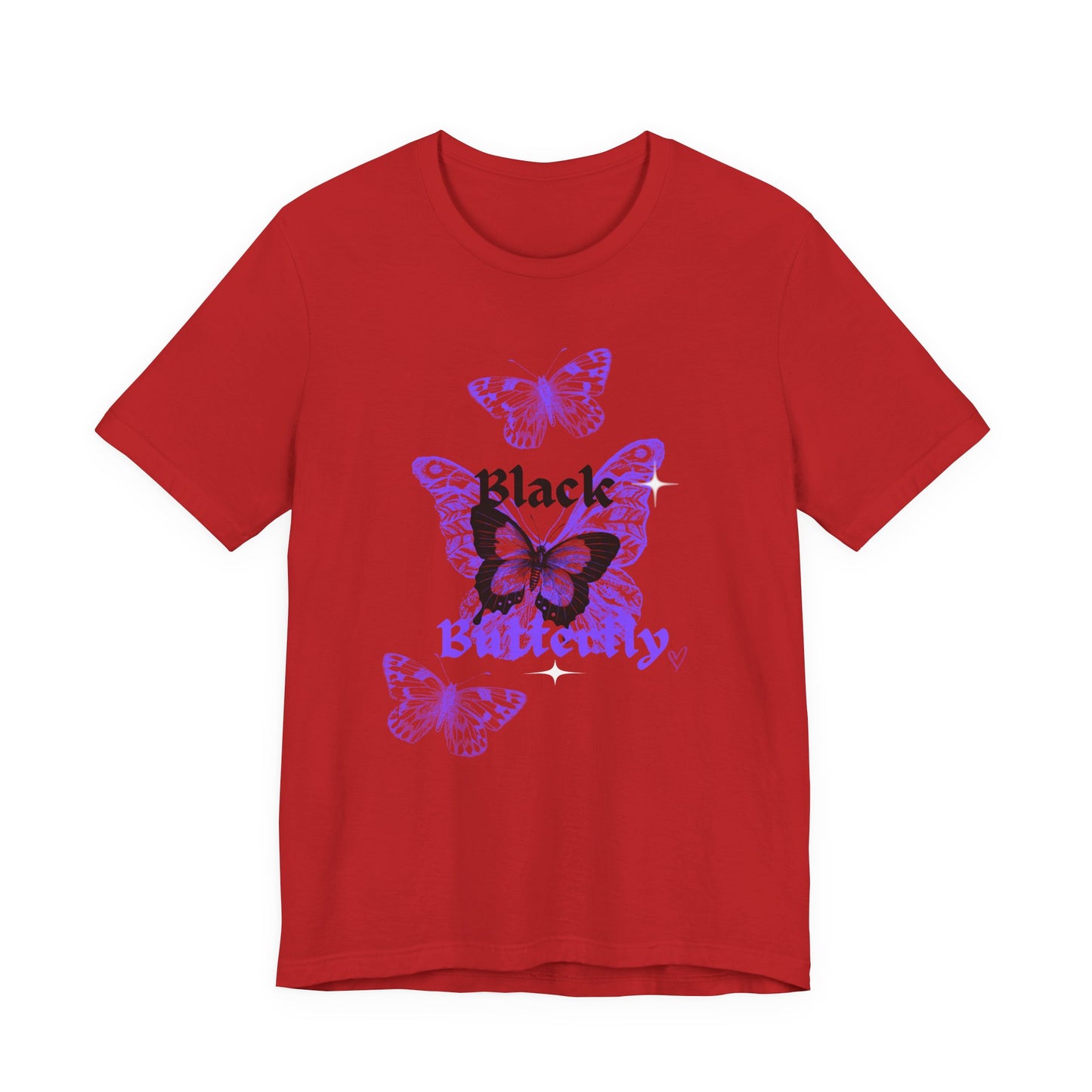 Black Butterfly Tee — Purple Vintage Butterfly Graphic Shirt