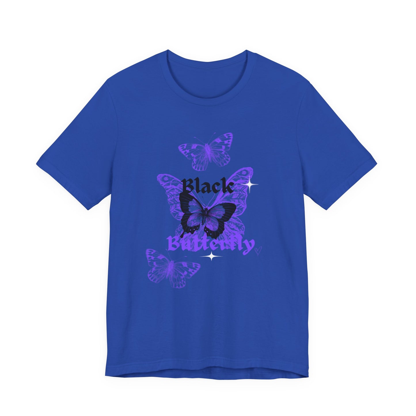 Black Butterfly Tee — Purple Vintage Butterfly Graphic Shirt