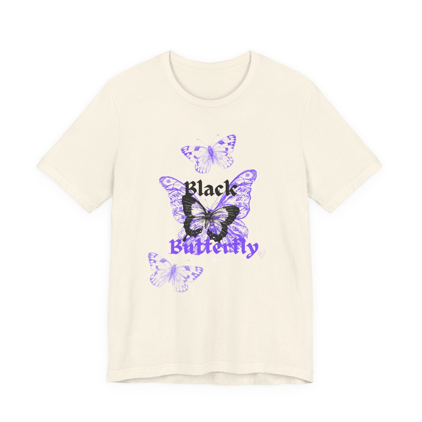 Black Butterfly Tee — Purple Vintage Butterfly Graphic Shirt