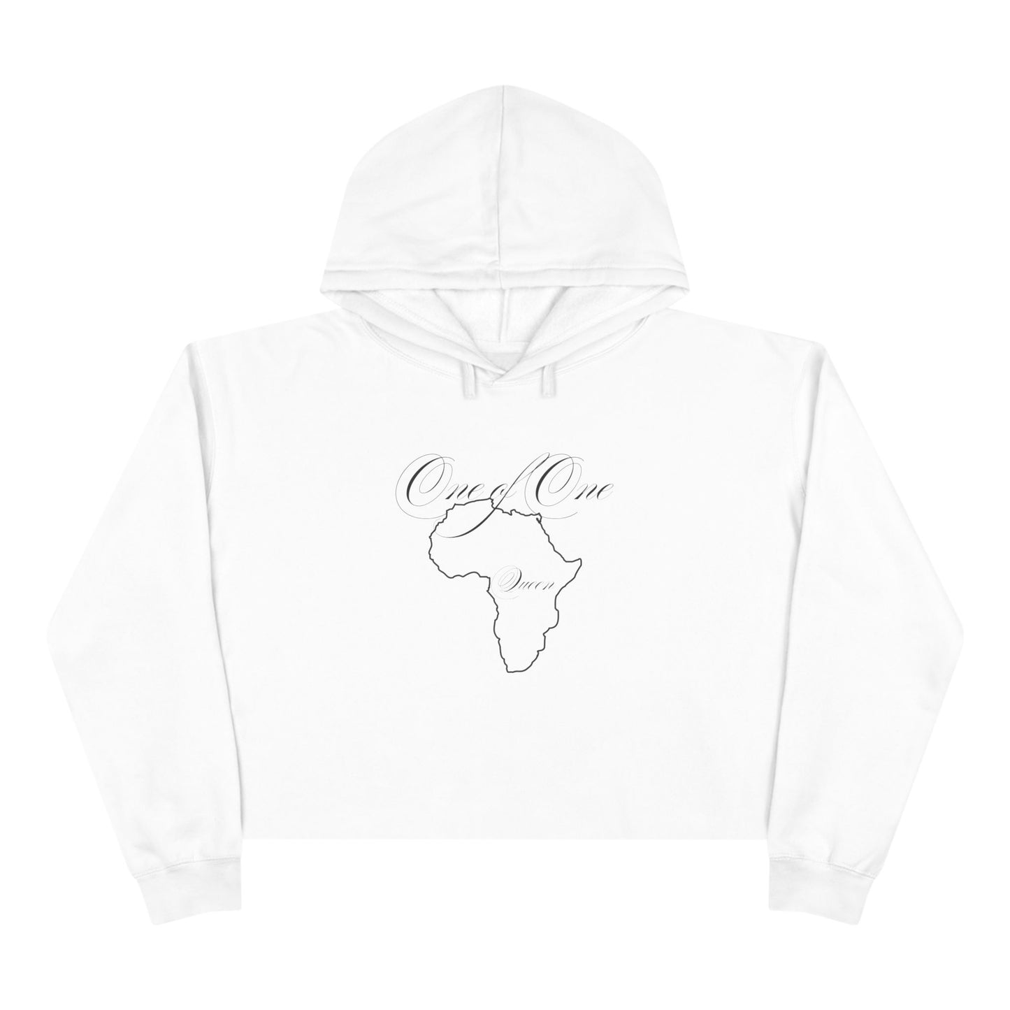 Crop Hoodie — Minimal Africa Outline "Love You" Graphic