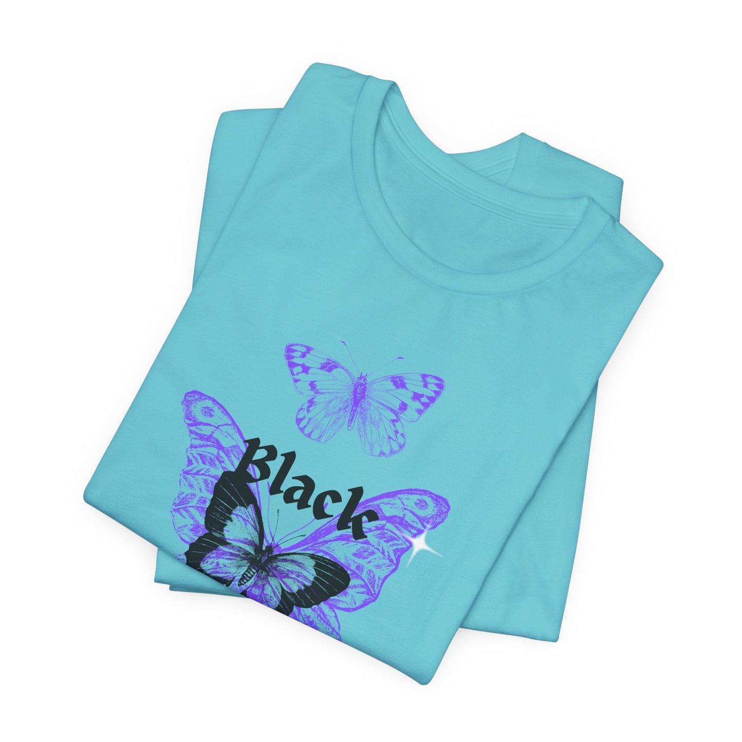 Black Butterfly Tee — Purple Vintage Butterfly Graphic Shirt