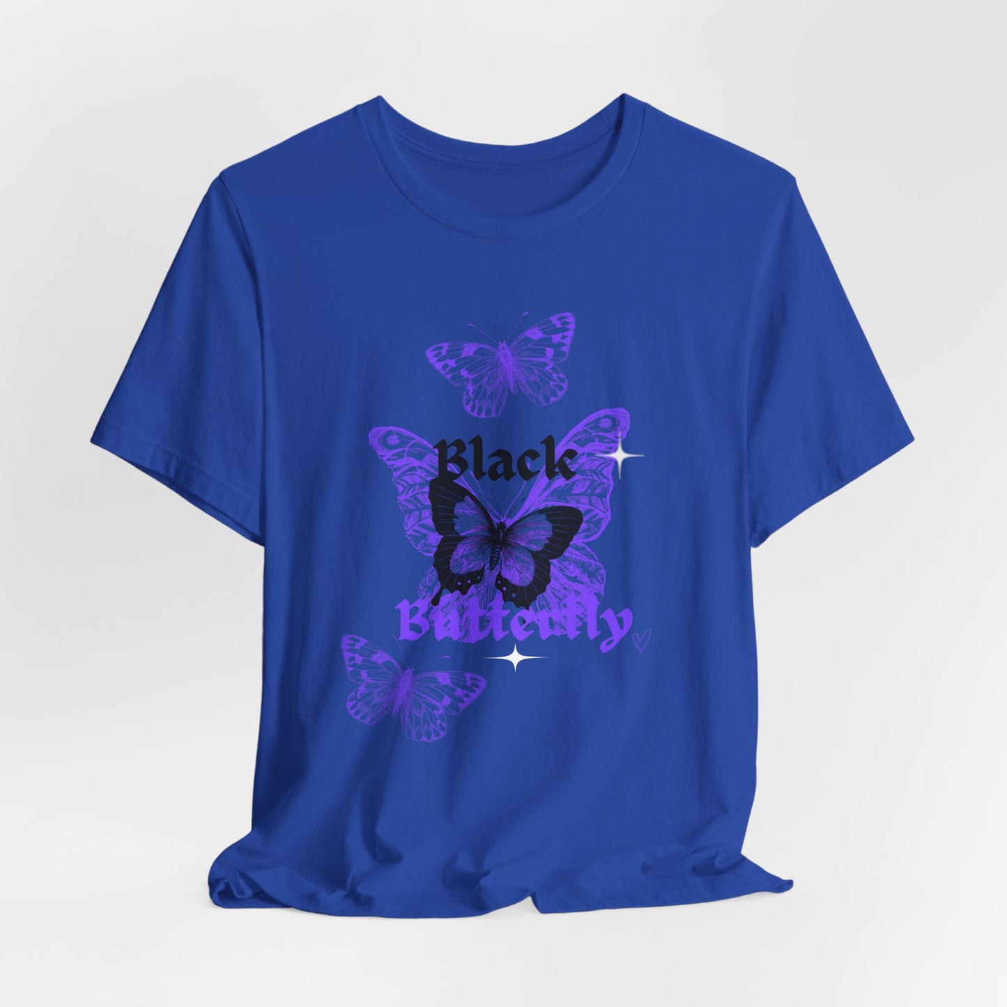 Black Butterfly Tee — Purple Vintage Butterfly Graphic Shirt