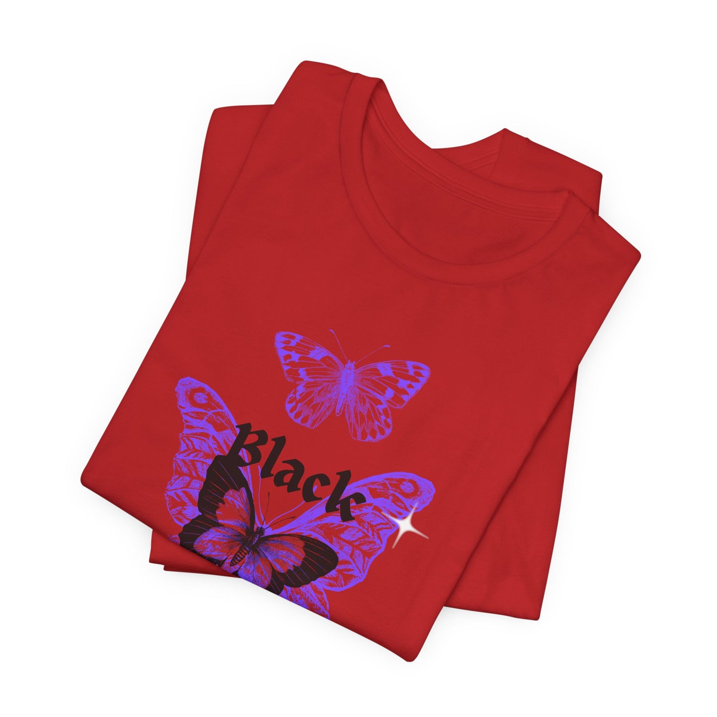 Black Butterfly Tee — Purple Vintage Butterfly Graphic Shirt