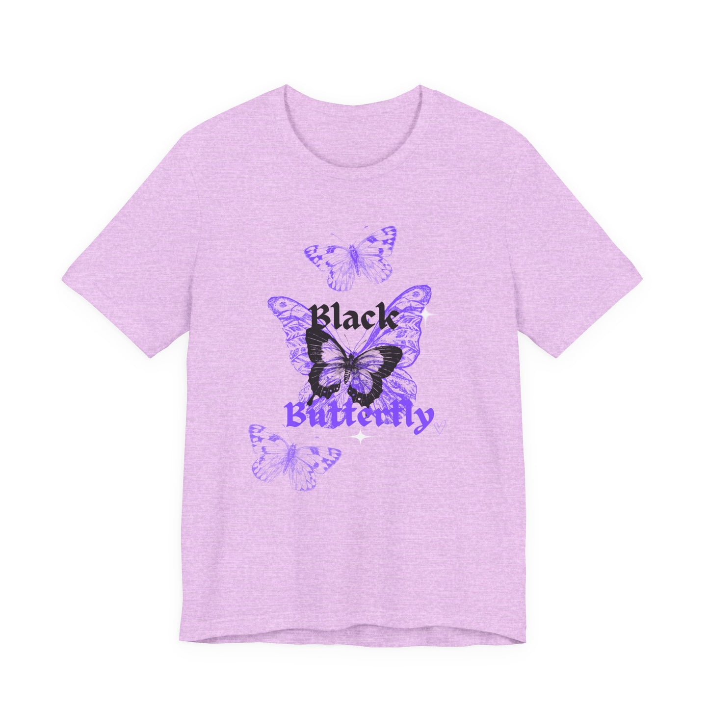 Black Butterfly Tee — Purple Vintage Butterfly Graphic Shirt