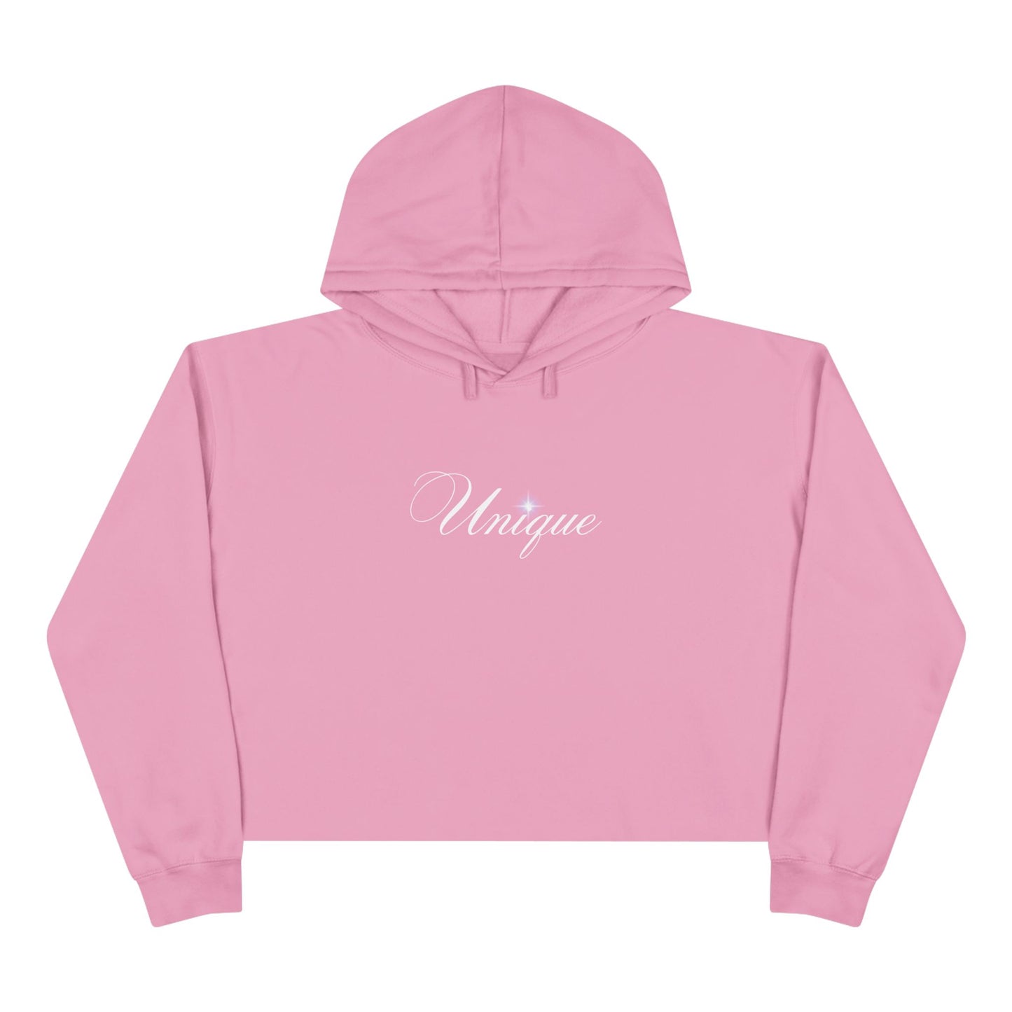 Unique Cropped Hoodie — Subtle Pastel Doodle Chest Print