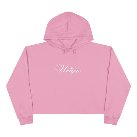 Unique Cropped Hoodie — Subtle Pastel Doodle Chest Print