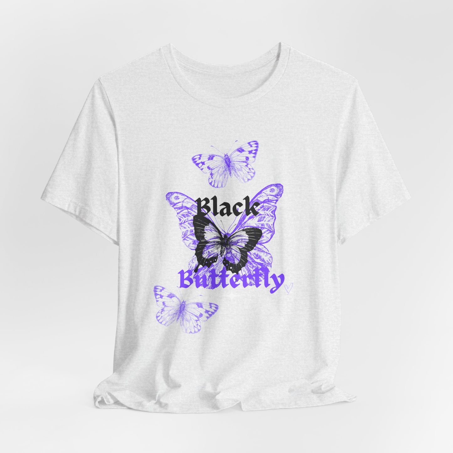 Black Butterfly Tee — Purple Vintage Butterfly Graphic Shirt