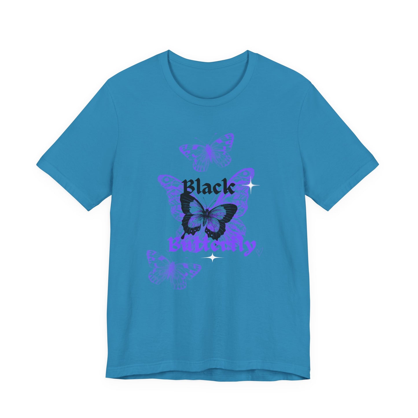 Black Butterfly Tee — Purple Vintage Butterfly Graphic Shirt