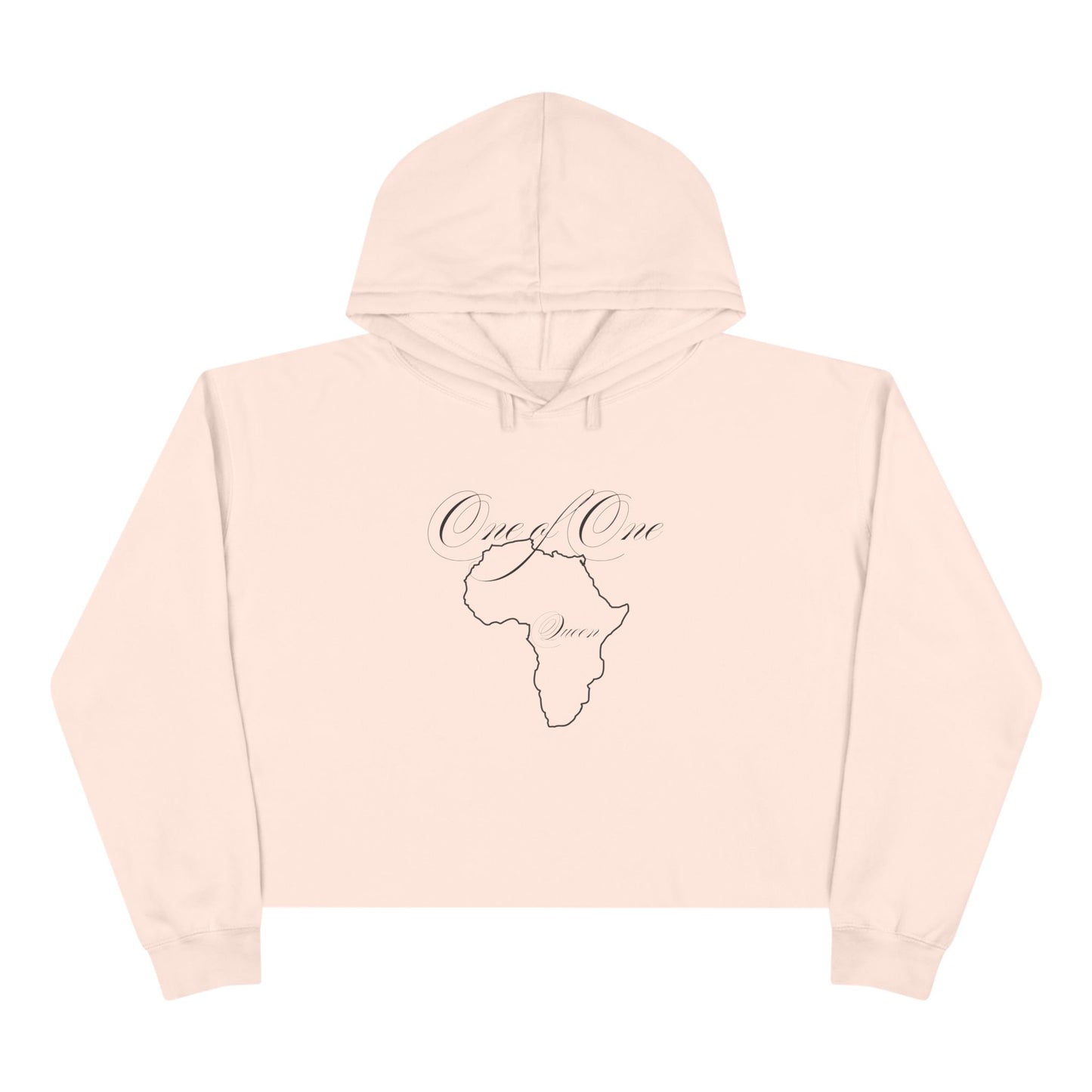 Crop Hoodie — Minimal Africa Outline "Love You" Graphic