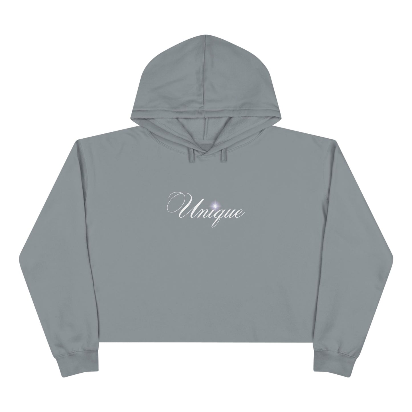 Unique Cropped Hoodie — Subtle Pastel Doodle Chest Print