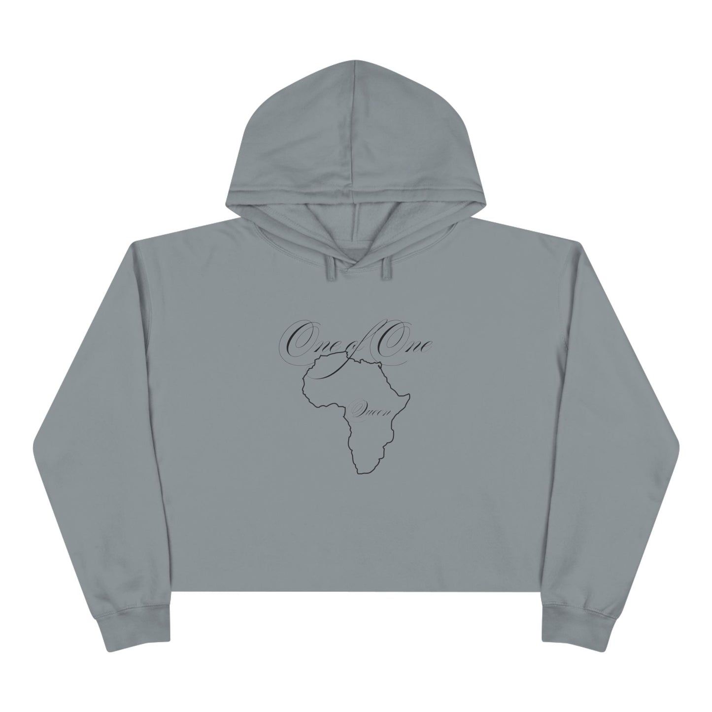 Crop Hoodie — Minimal Africa Outline "Love You" Graphic