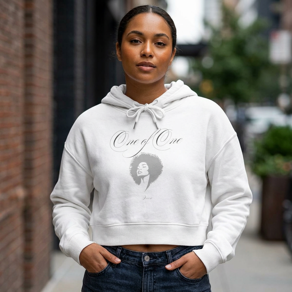Crop Hoodie — 'Black Girl Magic' Minimal Afro Graphic Cropped Hoodie