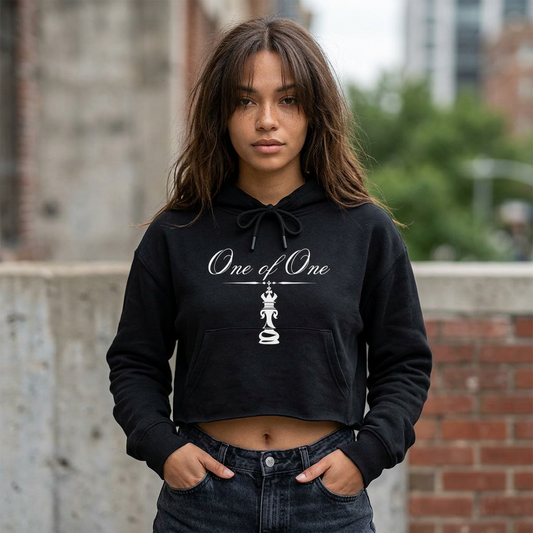 White Cropped Hoodie — Minimalist Casual Crop Hoodie
