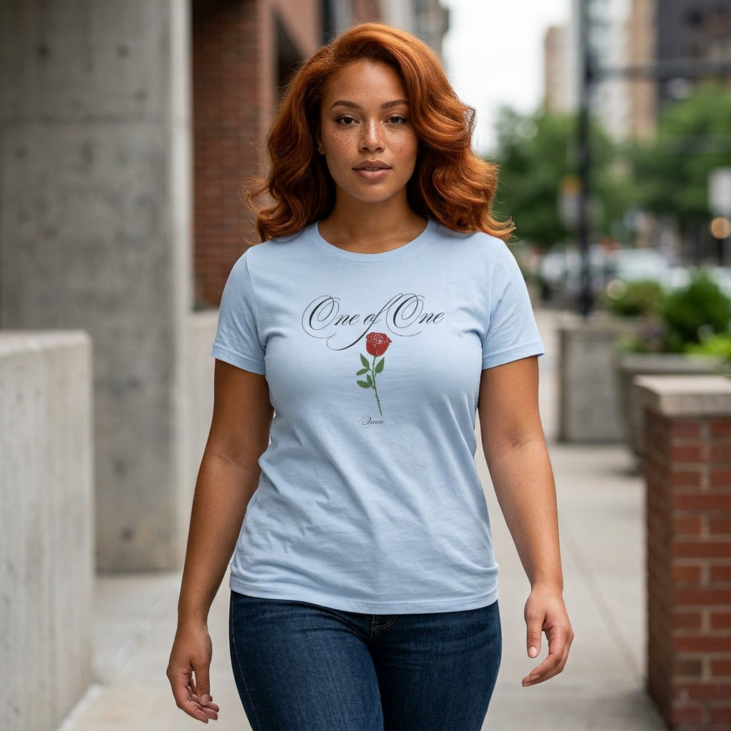 One of One Rose Graphic Tee — Women's Floral Sentimental Shirt