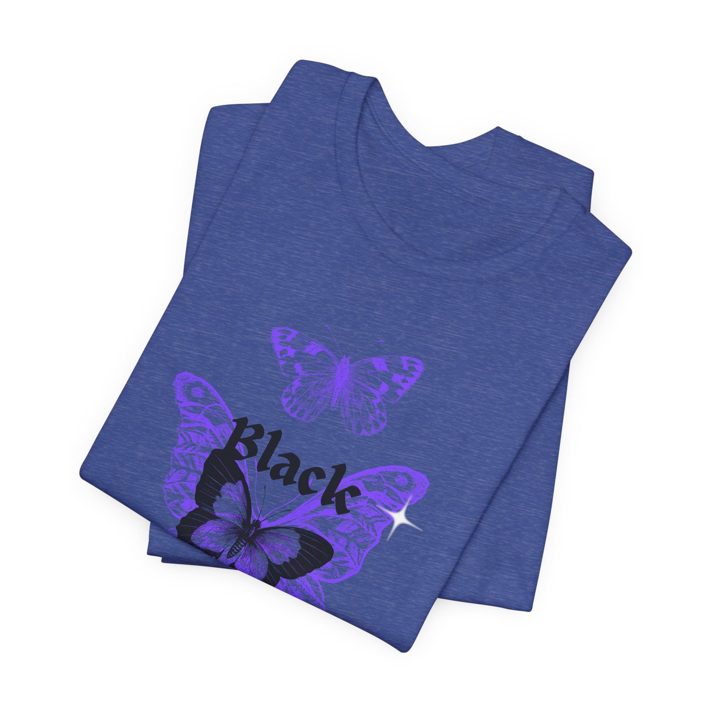 Black Butterfly Tee — Purple Vintage Butterfly Graphic Shirt