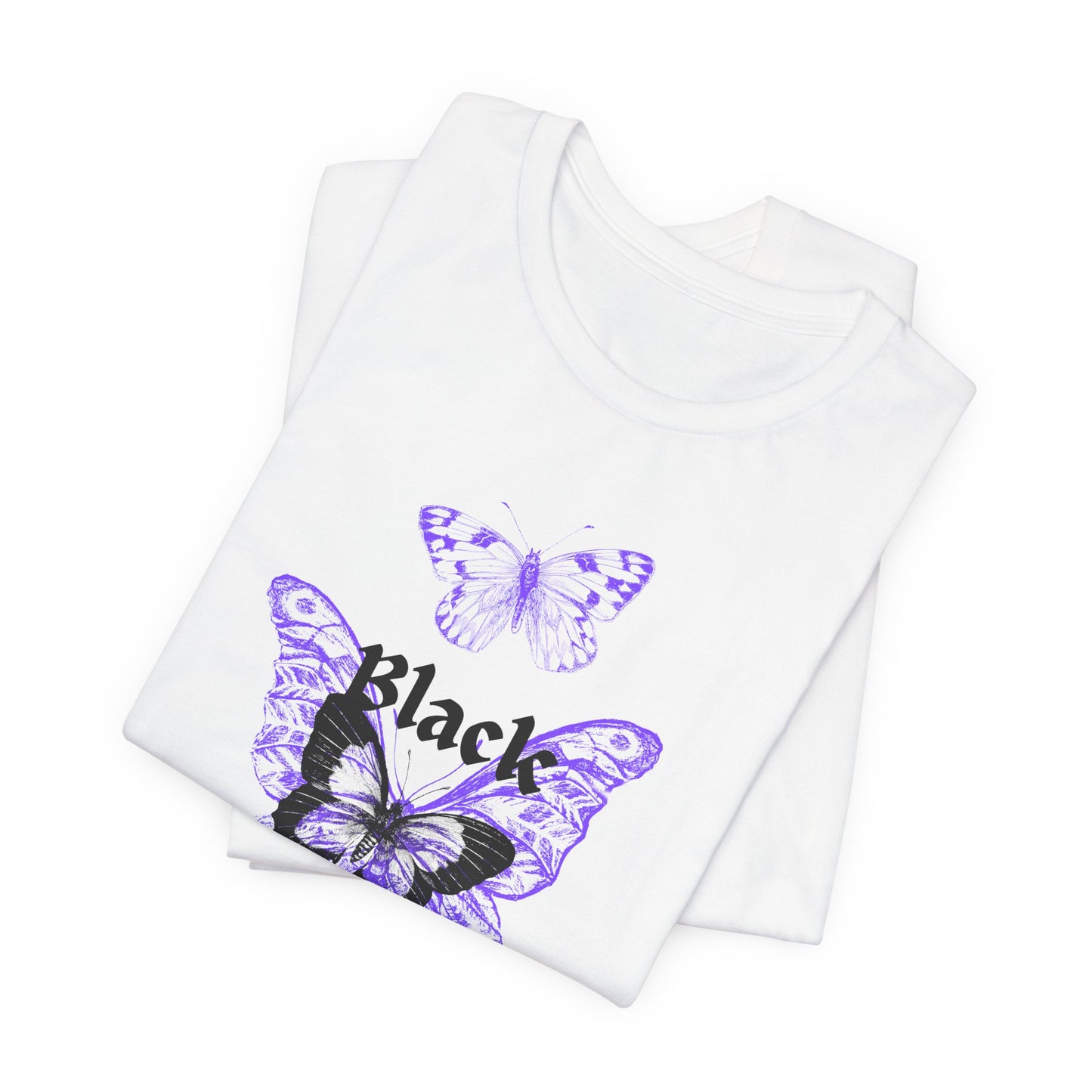 Black Butterfly Tee — Purple Vintage Butterfly Graphic Shirt