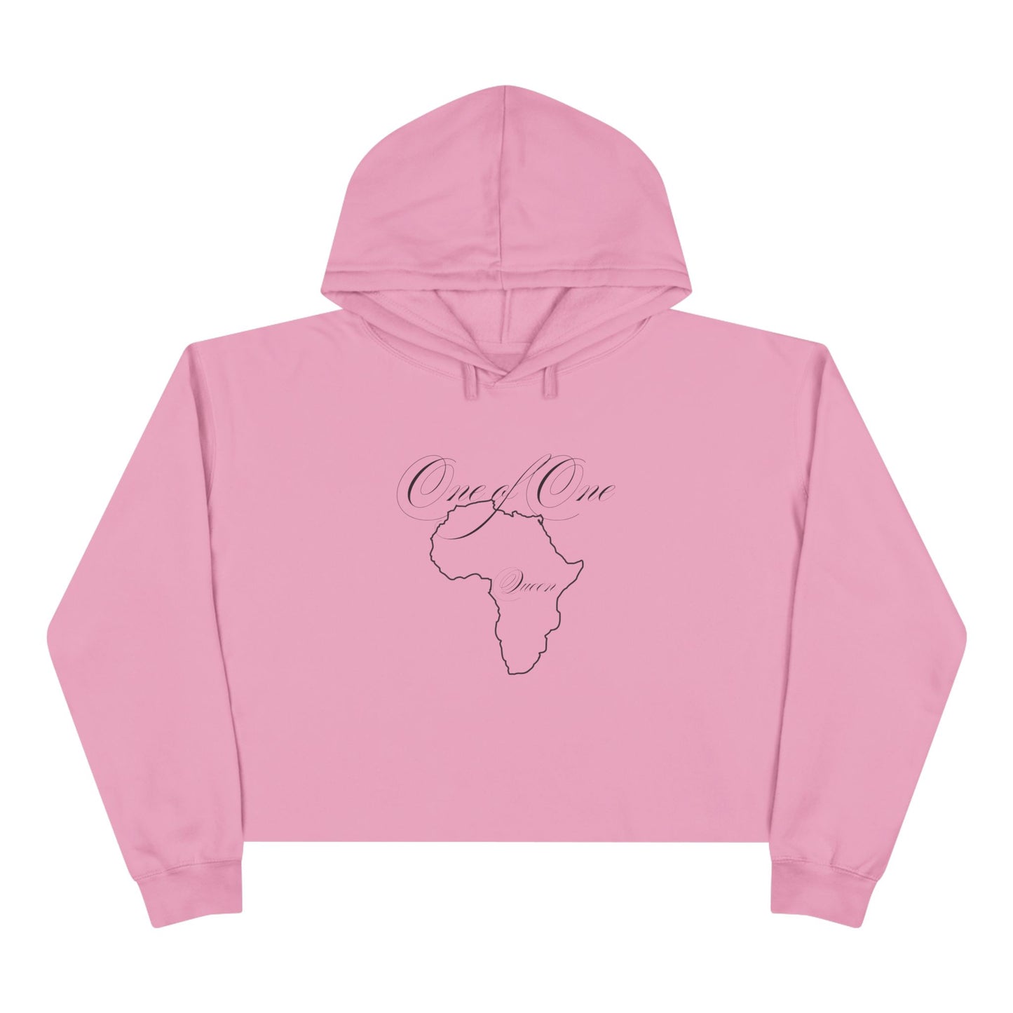Crop Hoodie — Minimal Africa Outline "Love You" Graphic