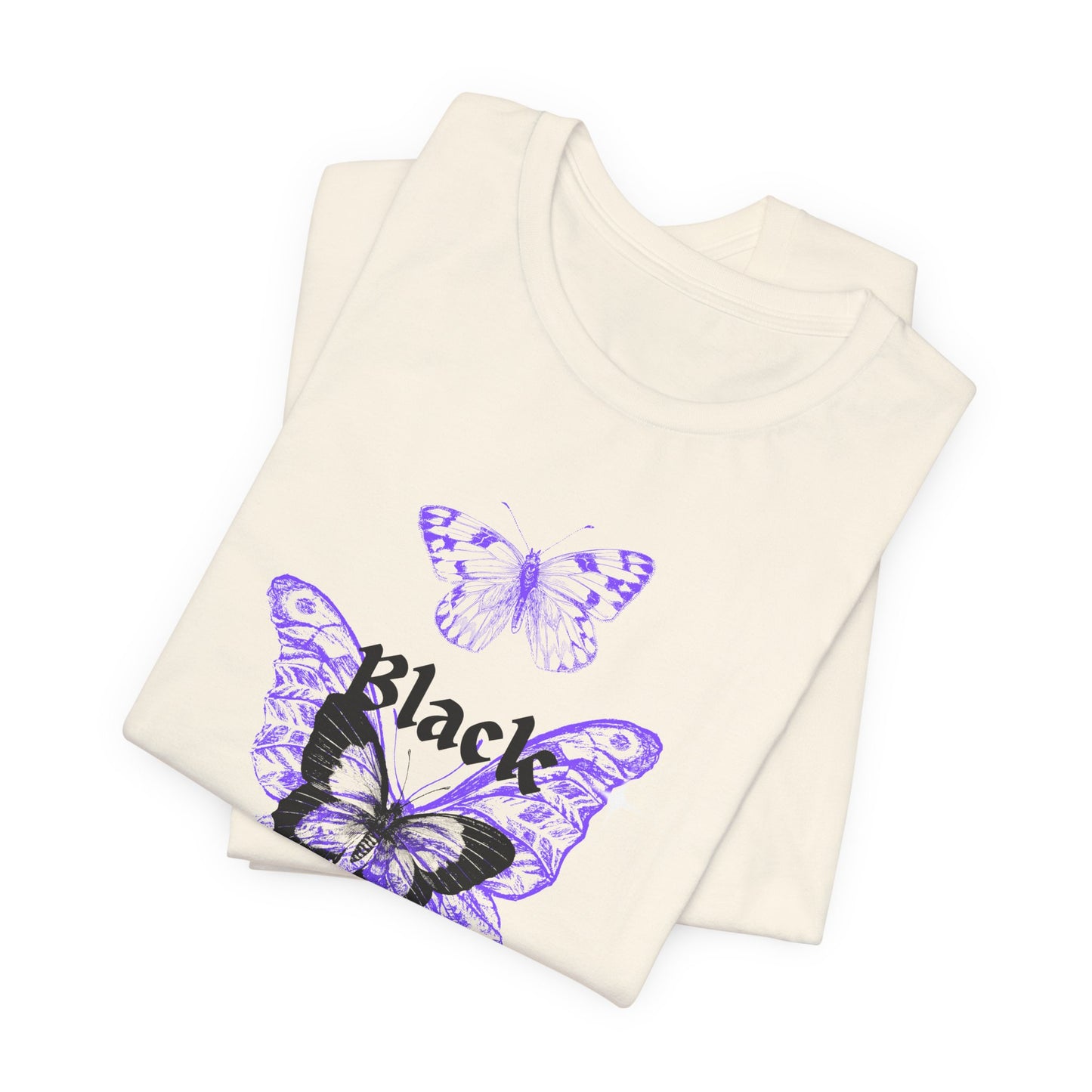 Black Butterfly Tee — Purple Vintage Butterfly Graphic Shirt