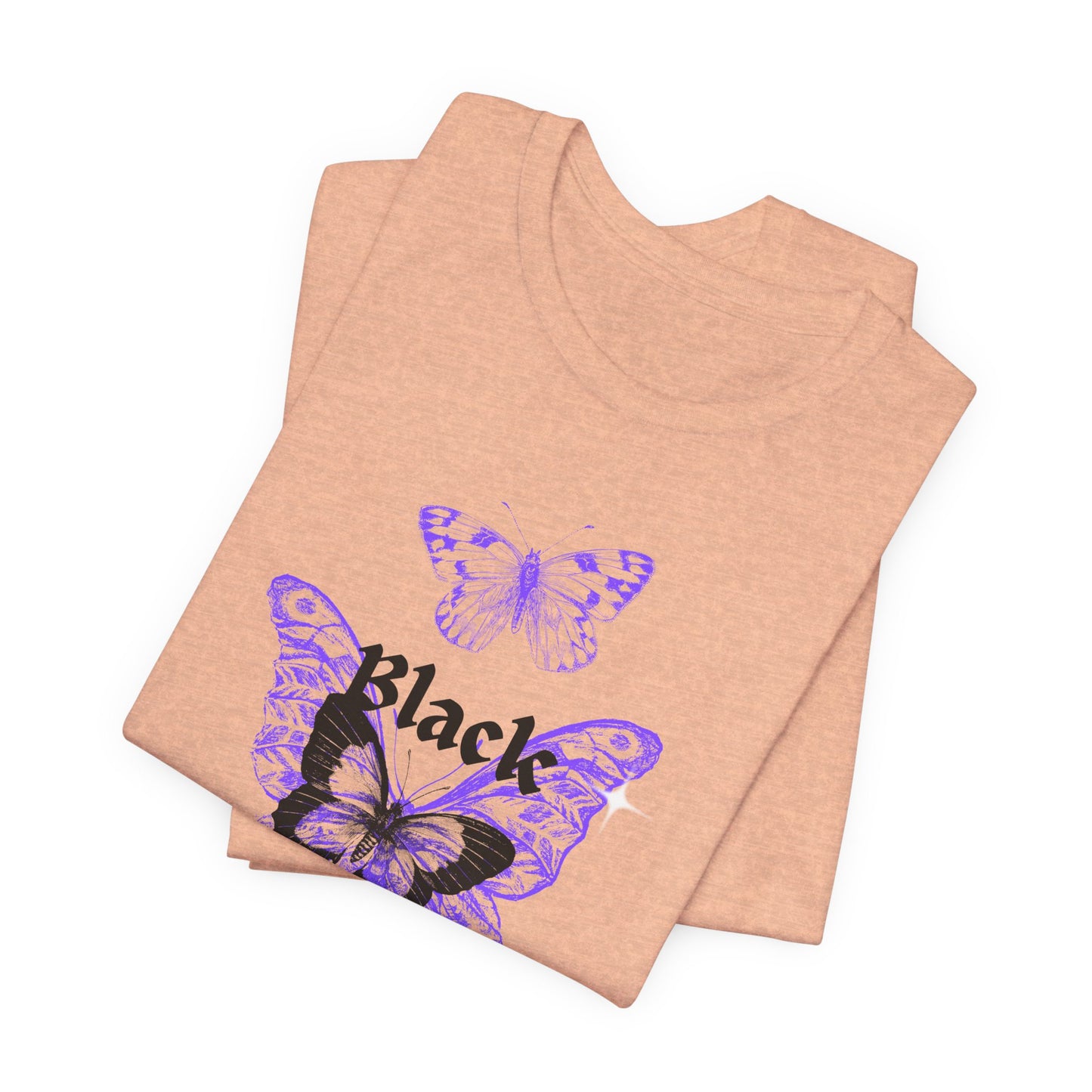 Black Butterfly Tee — Purple Vintage Butterfly Graphic Shirt