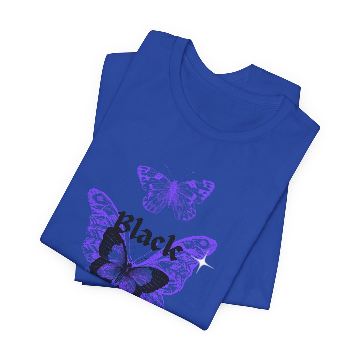 Black Butterfly Tee — Purple Vintage Butterfly Graphic Shirt