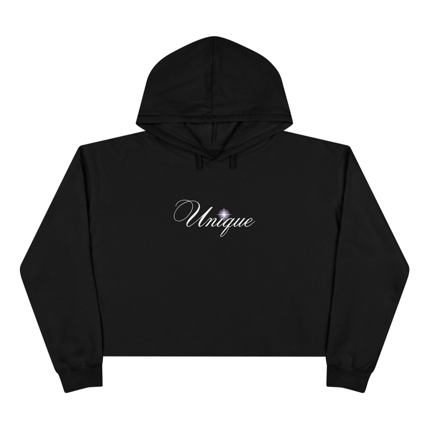 Unique Cropped Hoodie — Subtle Pastel Doodle Chest Print