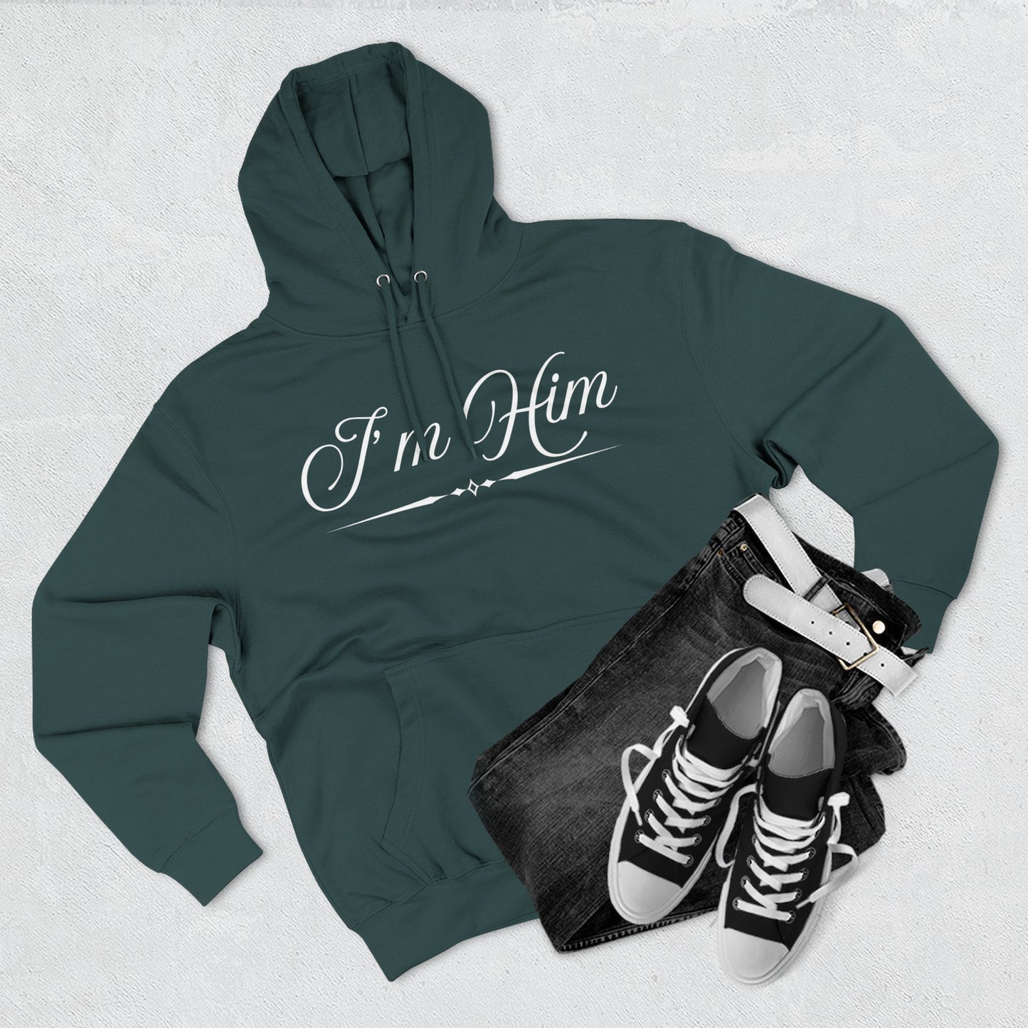 I'm Him Hoodie — Script Graphic Fleece Pullover
