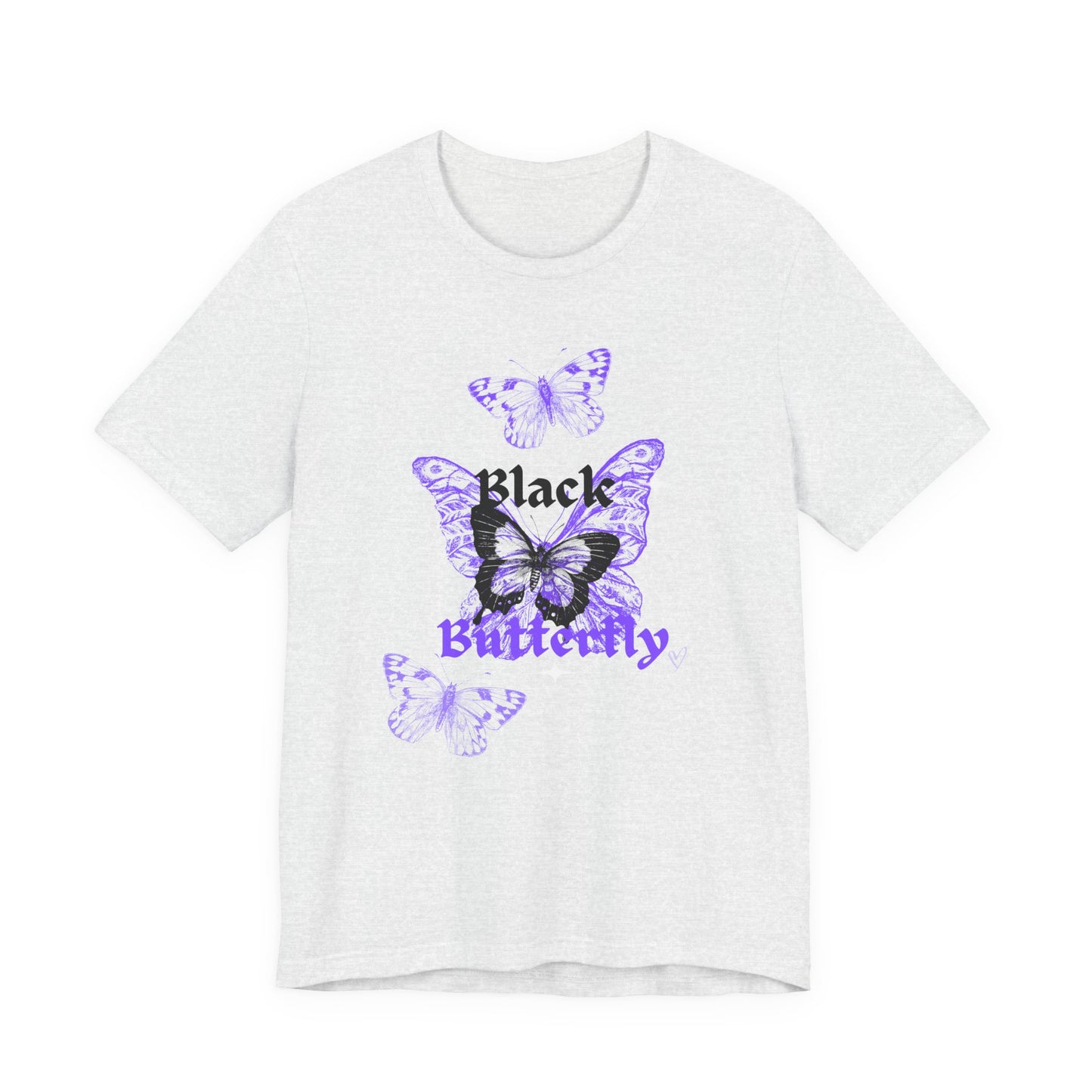 Black Butterfly Tee — Purple Vintage Butterfly Graphic Shirt
