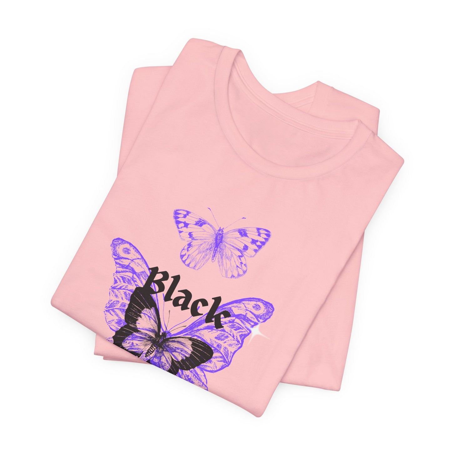 Black Butterfly Tee — Purple Vintage Butterfly Graphic Shirt