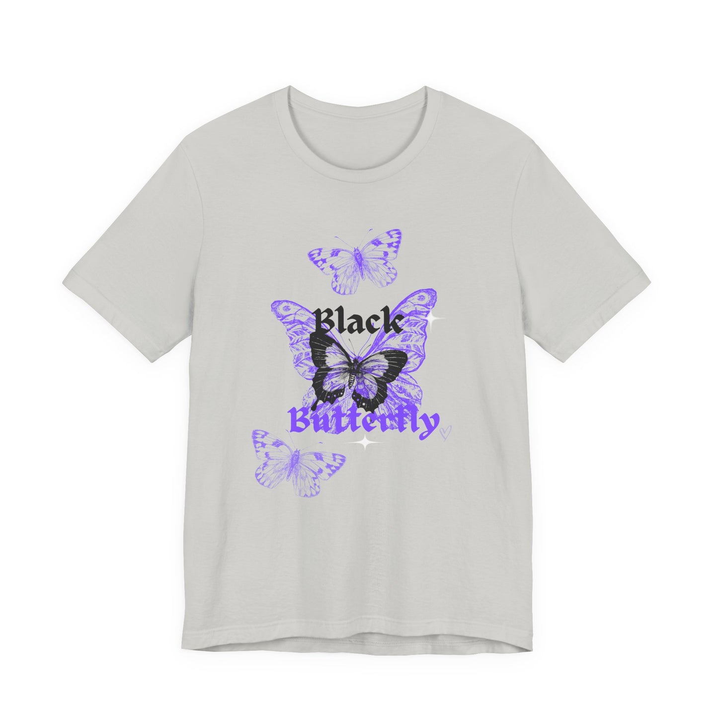 Black Butterfly Tee — Purple Vintage Butterfly Graphic Shirt